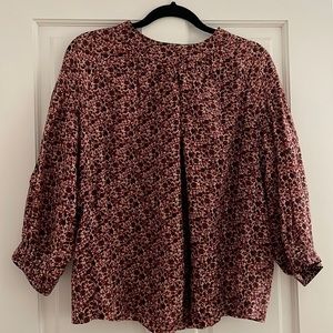 Cotton silk floral Madewell blouse - M